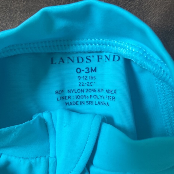 Lands End Long Sleeve Swim Top and Butterfly Bottom 0-3M Ruffle Quarter Zip - Picture 6 of 7
